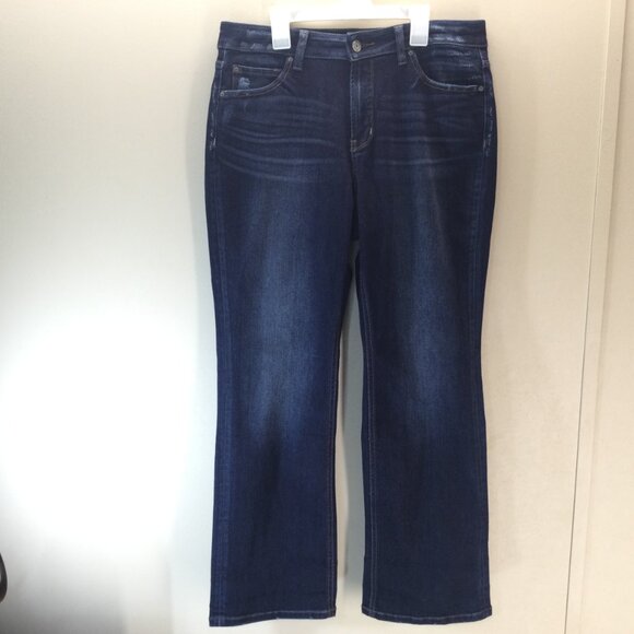 Time  & Tru High Rise Boot Pants Sz 14P Womens Blue Denim Jeans Tapered Y2K - Picture 2 of 16